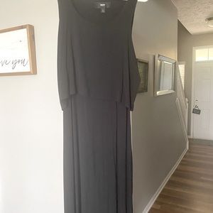 Black Maxi Dress w/ Top Over Lay